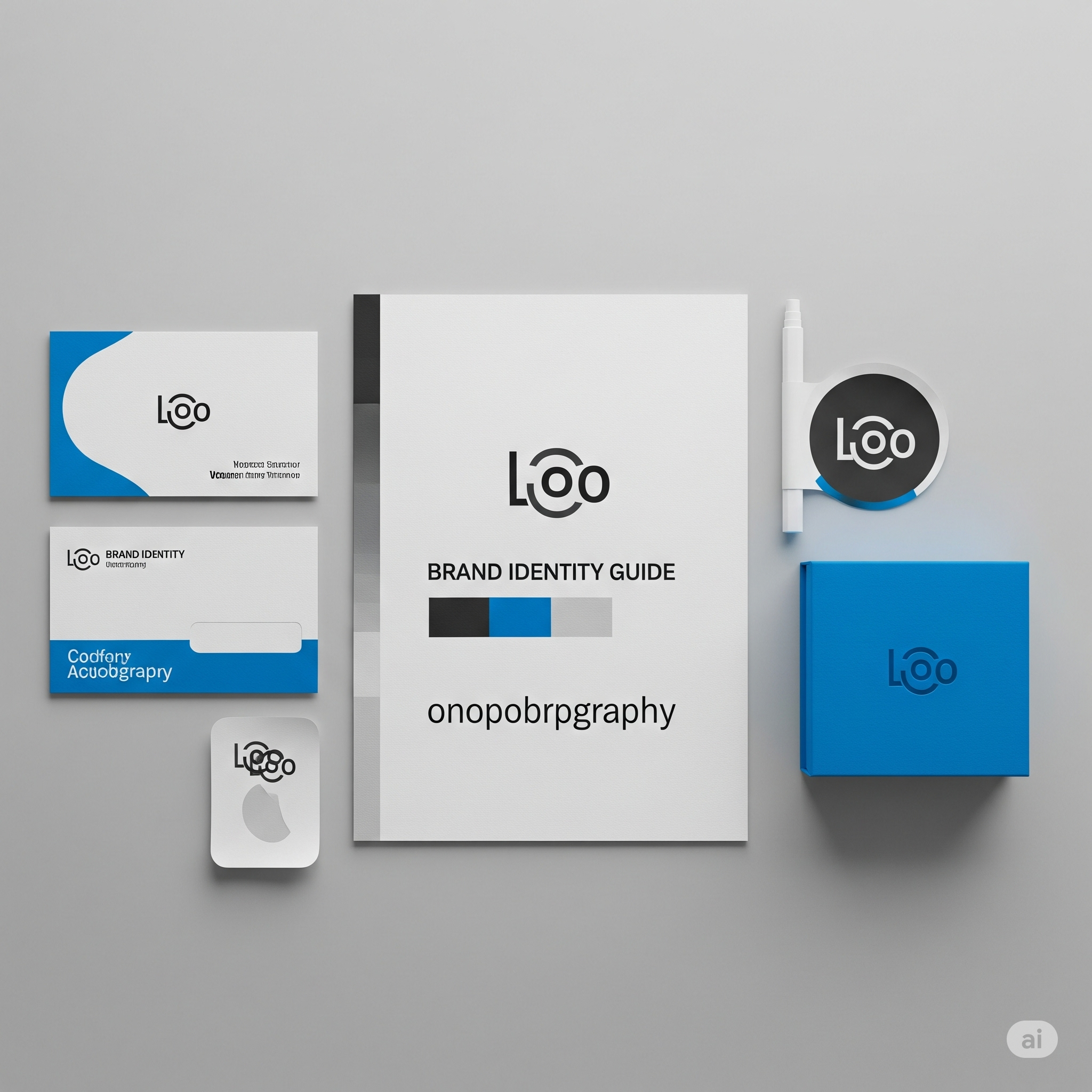 Bir markanın logo, renk paleti ve fontlarını gösteren bir ‘mood board’ görseli.