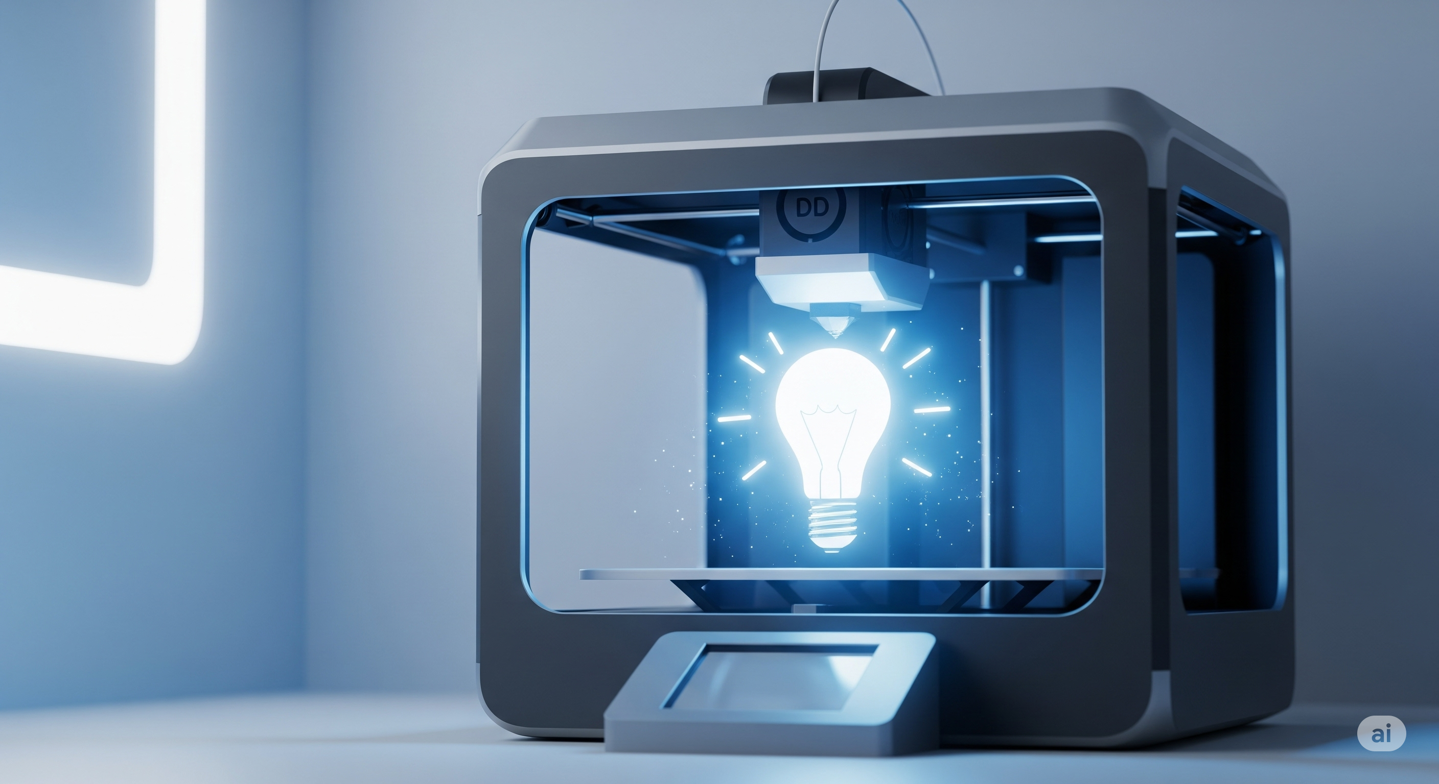Bir 3D yazıcıdan çıkan parlayan bir fikir